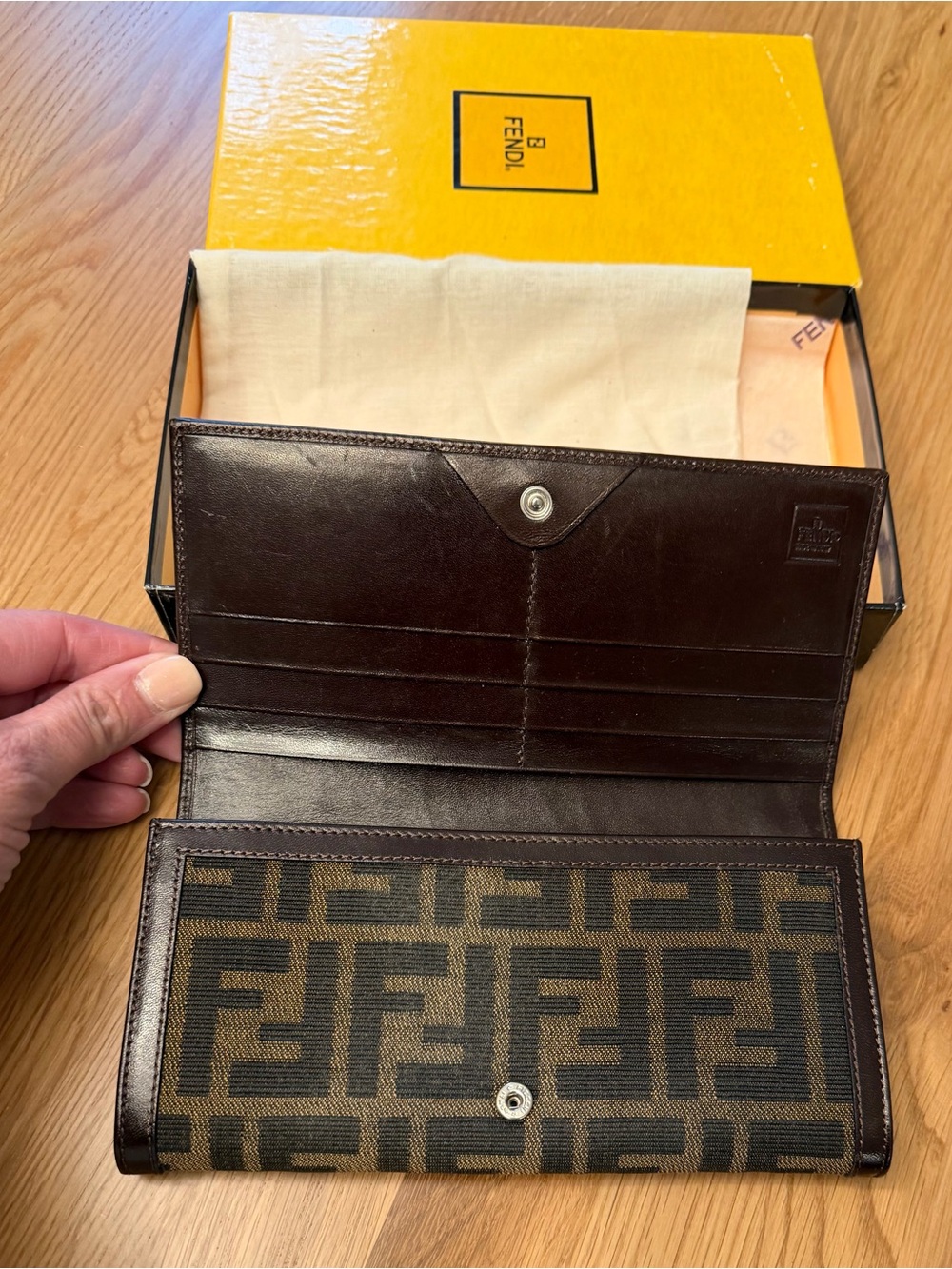 Fendi Brown Zucca FF Continental Wallet with Dark Trim - Picture 3 of 8